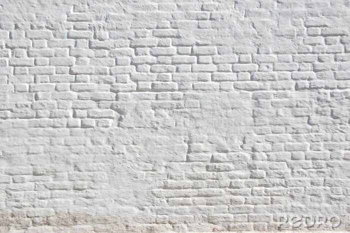 Fotobehang Muur van witte bakstenen