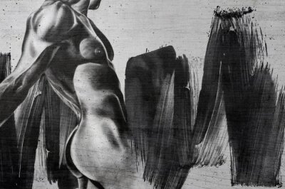 Fotobehang Muurschildering met een atletische man