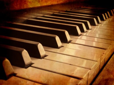 Muziek piano in sepia