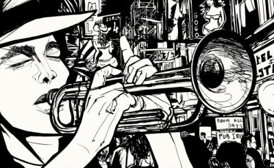 Fotobehang Muziek van de trompet