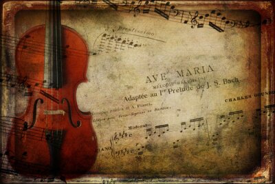 Fotobehang Muziek viool en noten