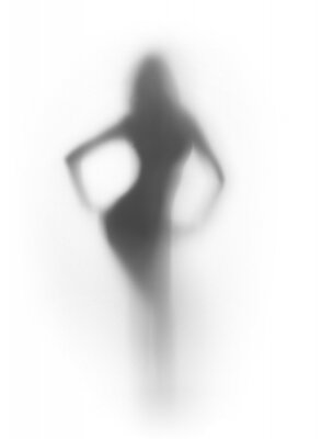 Fotobehang Mysterieus silhouet van een vrouw