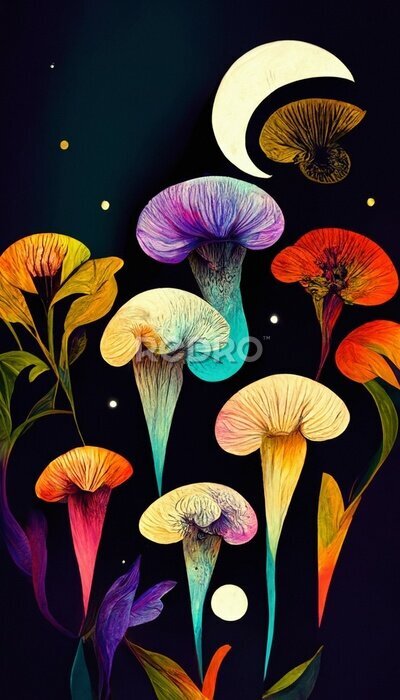 Fotobehang Mysterieuze paddenstoelen