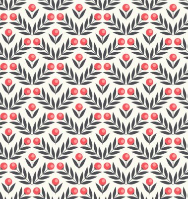 Naadloos patroon met abstracte bloemen en bladeren