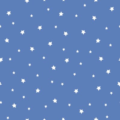 Naadloos patroon met sterren op een blauwe achtergrond. Nachtelijke hemel aardillustratie. Schattige baby shower achtergrond.