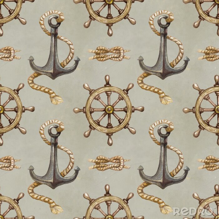 Fotobehang Naadloze zeevaartpatroon