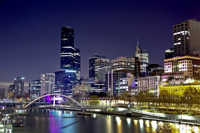 Fotobehang Nacht in Melbourne in Australië