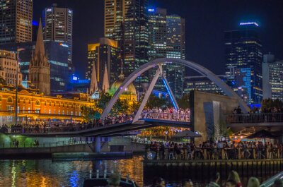 Fotobehang Nachtelijk Melbourne in Australië