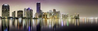 Fotobehang Nachtelijk skyline van Miami