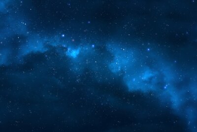 Nachtelijke hemel - Heelal gevuld met sterren, nevel en melkweg