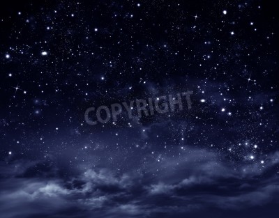 Fotobehang Nachtelijke hemel met wolken