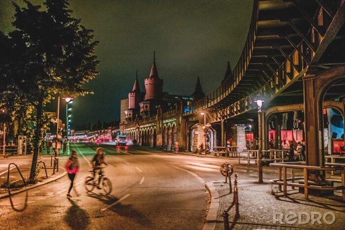 Fotobehang Nachtfotografie van Berlijn