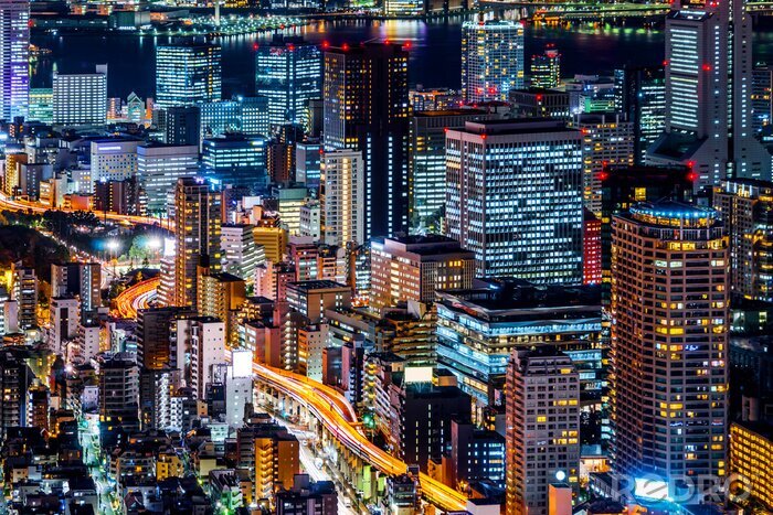 Fotobehang Nachtlandschap van Tokio