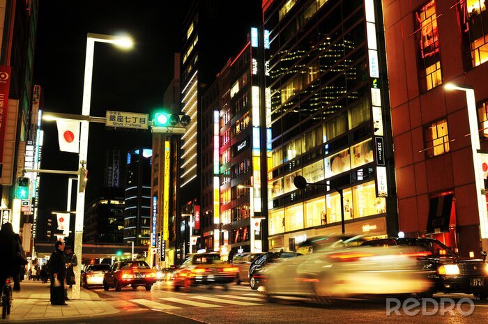Fotobehang Nachtleven in Tokio