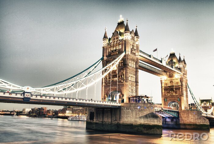 Fotobehang Nachtzicht op de London Bridge