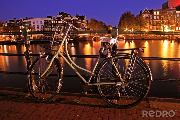 Fotobehang Nederlandse fiets in Amsterdam