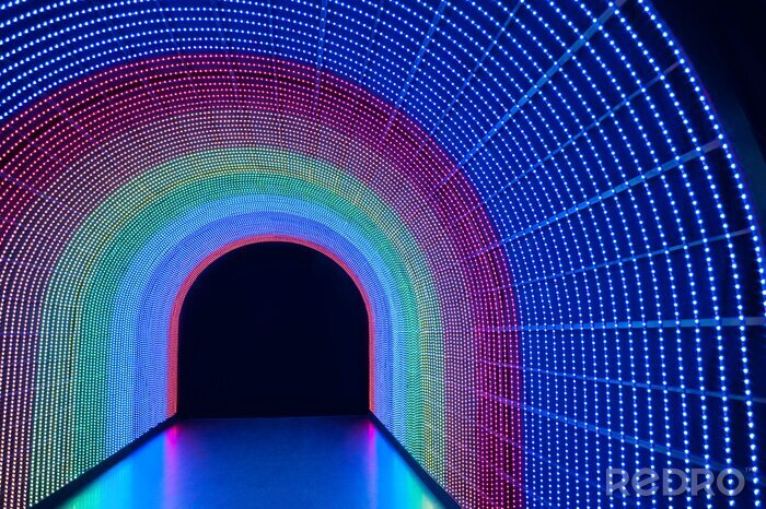 Fotobehang Neon tunnel