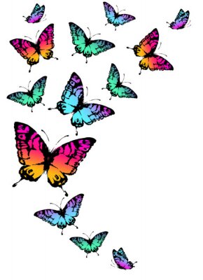 Fotobehang Neon vlinders