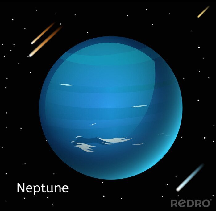 Fotobehang Neptune planet 3d vector illustration