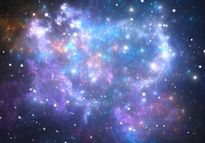 Fotobehang Nevel, sterren en melkwegstelsel