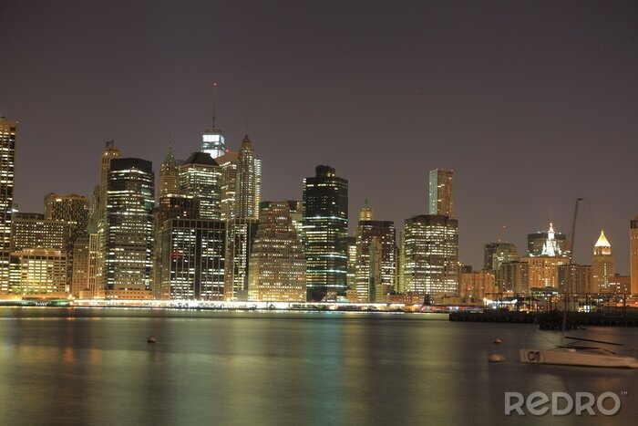 Fotobehang New York bij nacht
