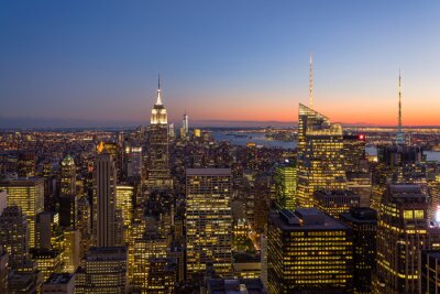 Fotobehang New York City bij zonsondergang
