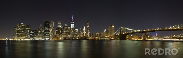 Fotobehang New York City, lichten en nacht