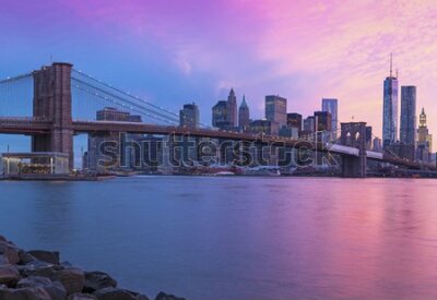 Fotobehang New York City Manhattan panorama at sunset 