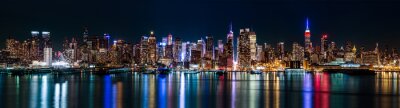 New York City midtown panorama by night
