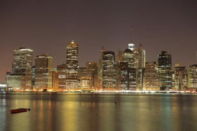 Fotobehang New York City na zonsondergang