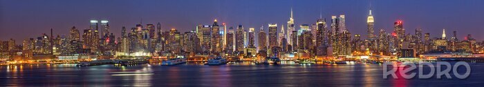 Fotobehang New York City nachtelijke skyline