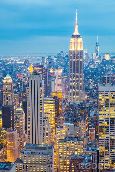 Fotobehang New York City skyline schemering VS