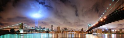 Fotobehang New York City verlicht door de maan