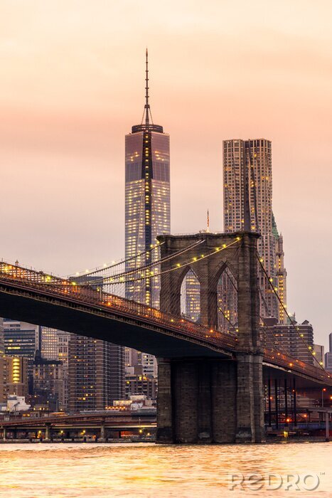 Fotobehang New York en Brooklyn Bridge