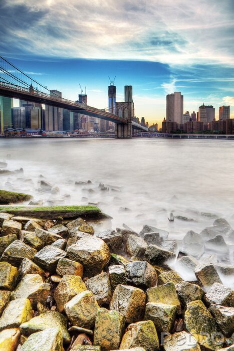 Fotobehang New York en de brug