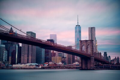 Fotobehang New York en de brug naar Manhattan