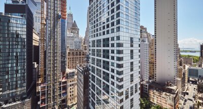 Fotobehang New York panorama met wolkenkrabbers