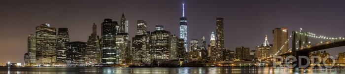 Fotobehang New York skyline bij nacht