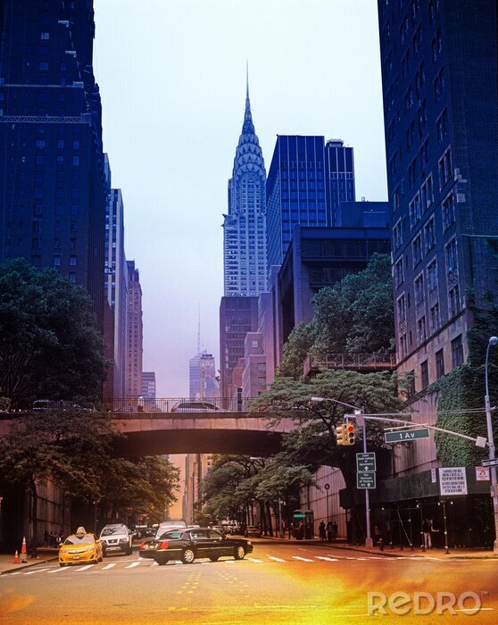 Fotobehang New Yorkse straat in retrostijl