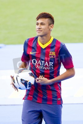 Fotobehang Neymar houdt de bal vast