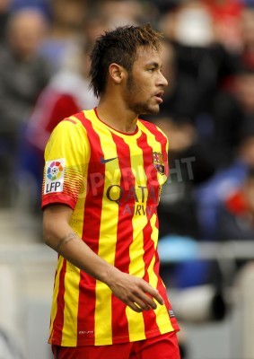 Fotobehang Neymar tijdens de wedstrijd van Barcelona