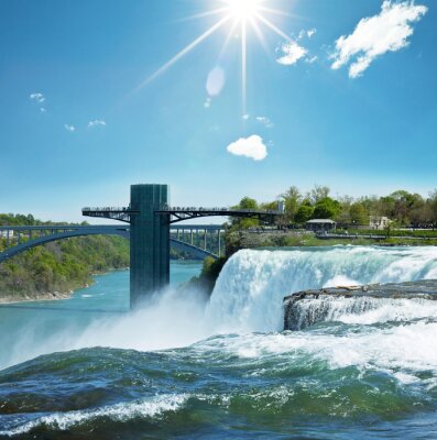 Fotobehang Niagara Falls en bruggen