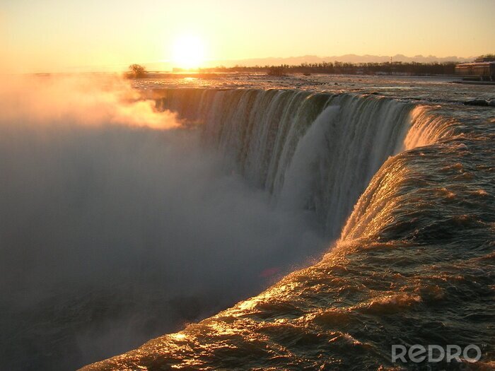 Fotobehang Niagara rivier bij zonsondergang
