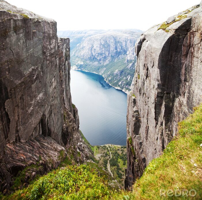 Fotobehang Noorse bergen en fjorden