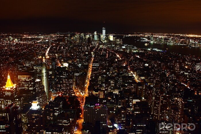 Fotobehang NYC nachtlandschap