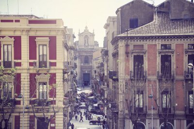Fotobehang Ochtend in een Siciliaanse stad