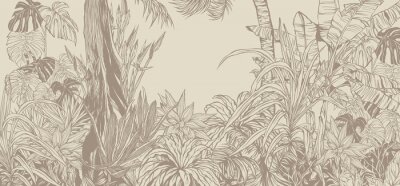 Fotobehang Oerwoud in sepia