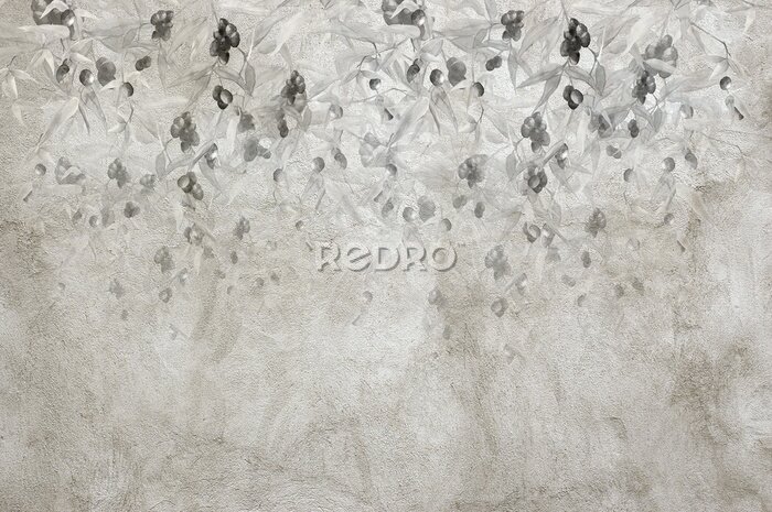 Fotobehang Olijfboom op een gestructureerde achtergrond