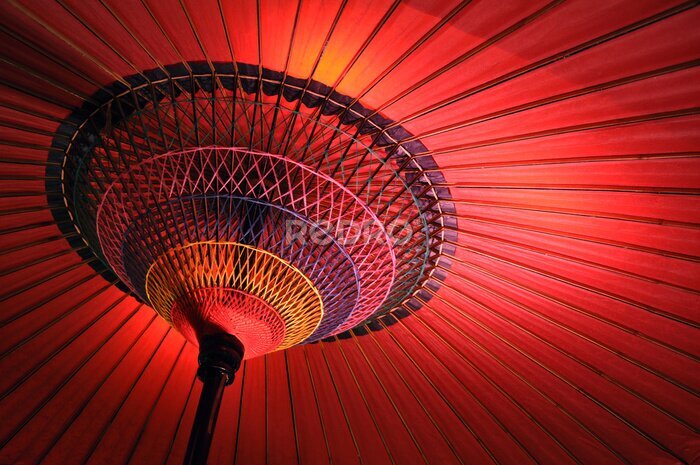 Fotobehang Ombrelle japonaise rouge