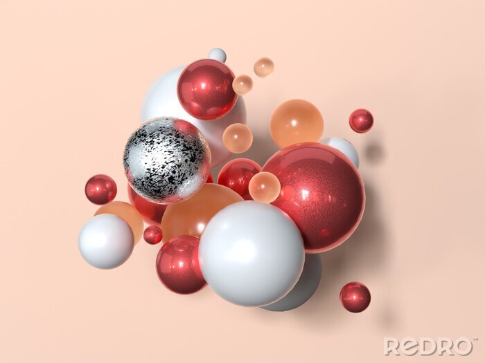 Fotobehang Onder andere rode ballen